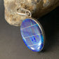 Navajo Sterling Silver Peacock Blue Opal Inlay Pendant | Men's Women's | Authentic Native American | 13141