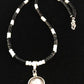 Navajo Mother of Pearl Black Onyx Pendant | Sterling Silver | Authentic Native American