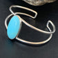 Minimalist Women's Blue Kingman Turquoise Cuff Bracelet | Sterling Silver | 12868