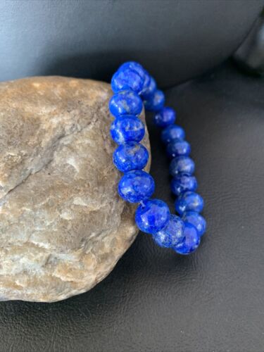 Native American Lapis Bead Bracelet | Stretch | 7.5" Adjustable | 10706