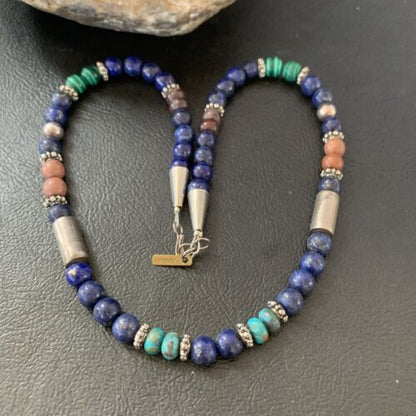 Authentic Tommy Singer Necklace | Blue Lapis Turquoise | Sterling Silver | 15" | 10392