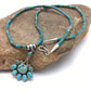 Navajo Turquoise Cluster Pendant Necklace | Sterling Silver | 20" | Authentic Native American Handmade | 4079