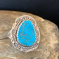 Southwestern Navajo Blue Kingman Turquoise Ring | Sterling Silver | Sz 8 | 12211