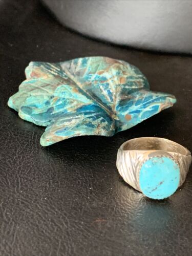 Navajo Blue Kingman Turquoise Ring | Sterling Silver | Sz 11 | Authentic Native American Handmade | 14149