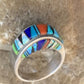 Multi-Color Navajo Sterling Silver Turquoise Spiny Oyster Inlay Ring Sz 6 | Handmade | 14169