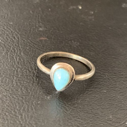 Men's Larimar Navajo Ring | Sterling Silver | Sz 8 | Authentic Native American Handmade | 13169