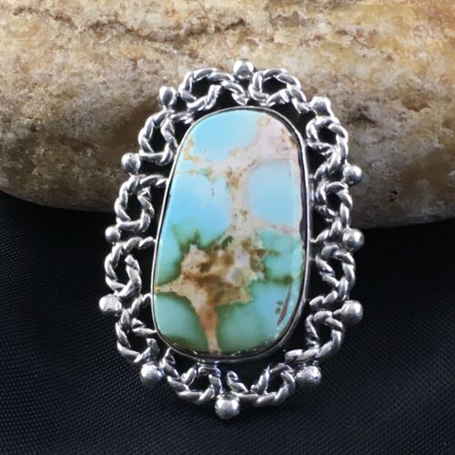 Southwestern Sterling Silver Blue Royston Turquoise Ring | Sz 8 | 10196