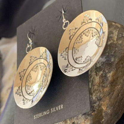 Navajo Basket Weave Earrings | Sterling Silver | Authentic Native American Handmade | 10758