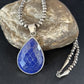 Men's Navajo Pearls Necklace with Faceted Lapis Pendant | Sterling Silver | Authentic Native American Handmade | 14468