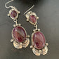 Navajo Purple Spiny Oyster Dangle Earrings | Sterling Silver | Authentic Native American Handmade | 12179