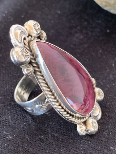 Native American Men's Sterling Silver Purple Spiny Oyster Ring | Sz 11 | 424