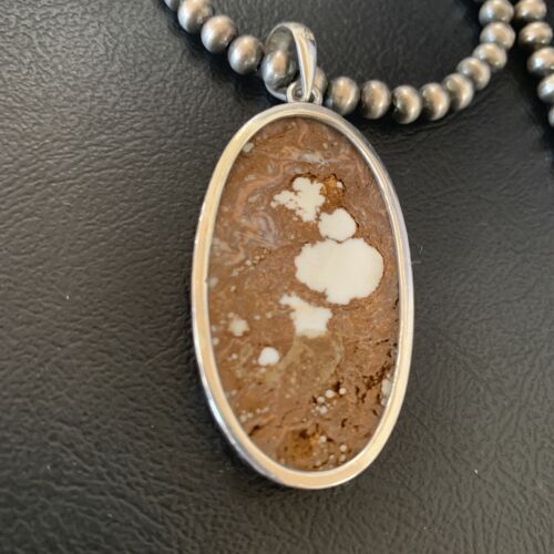 Navajo Wild Horse Turquoise Necklace Pendant | Sterling Silver | Authentic Native American Handmade | 12732