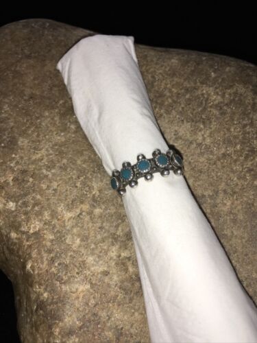 Navajo Women's Blue Turquoise Ring | Sterling Silver | Sz 6.25 | Authentic Native American Handmade | 01785