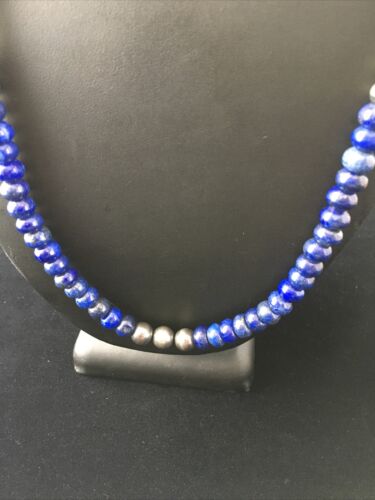 Native American Lapis Lazuli Strand Necklace | Sterling Silver | Men's 22" | 1739