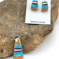 Navajo Multi-Stone Inlay Pendant Necklace & Earrings Set | Sterling Silver | Authentic Native American Handmade | 4741