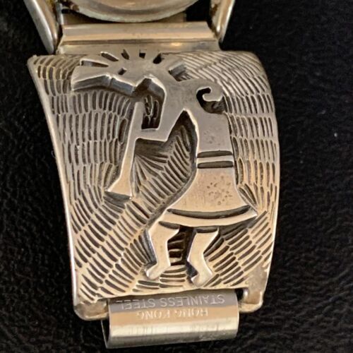 Navajo Kokopelli Sterling Silver Wrist-Watch Tips | Authentic Native American Jewelry | 14104