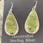 Native American Women's Navajo Green Gaspeite Earrings | Sterling Silver | 396
