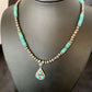 Navajo Men's Navajo Pearls Necklace | Authentic Native American Sterling Silver | Blue Kingman Turquoise Pendant | Multi-Stone | 12475