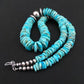Navajo Blue Graduated Turquoise Necklace | Sterling Silver | 20" | Authentic Native American Handmade | 4809