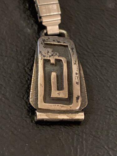 Authentic Native American Hopi Sterling Silver Watch Tips Band | Bear Paw Design | Vintage Women's Jewelry | Old Pawn | 1447