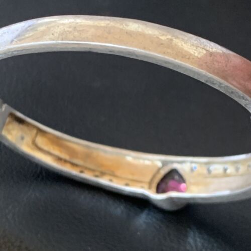 Southwestern Navajo Blue Opal Amethyst Bracelet | Sterling Silver | 7" | 13122