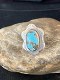 Southwestern Navajo Blue Kingman Turquoise Ring | Sterling Silver | Sz 6 | 13784