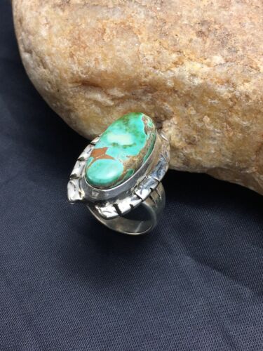 Native American Men's Navajo Royston Turquoise Ring | Sterling Silver | Sz 6.5 | 10219