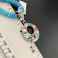 Blue Turquoise & Mother of Pearl Inlay Pendant | Sterling Silver Necklace | Navajo | 8904