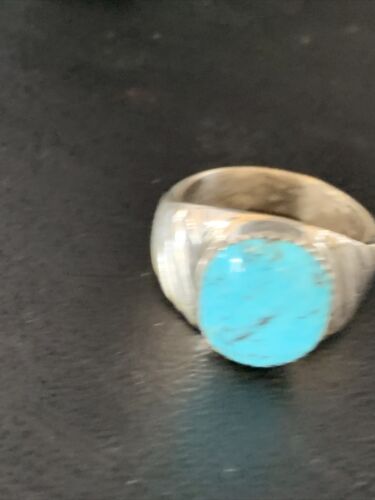 Navajo Blue Kingman Turquoise Ring | Sterling Silver | Sz 11 | Authentic Native American Handmade | 14149