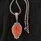 Navajo Spiny Oyster Pendant with Pearls | Sterling Silver Necklace | Authentic Native American Handmade | 4684