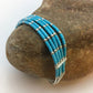Blue Turquoise Heishi Liquid Silver Bracelet | Sterling Silver | 7" | 5-Strand | 13596