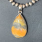 Navajo Bumblebee Jasper Pendant Necklace | Sterling Silver | Authentic Native American Handmade | 12729
