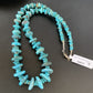 Navajo Pearl Graduated Sterling Silver Necklace with Natural Blue Turquoise | Authentic Native American | 22" | 10460
