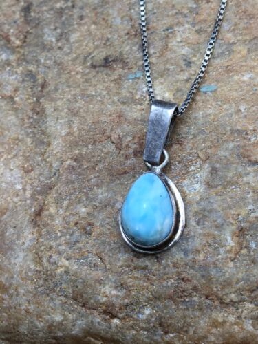 Navajo Turquoise Pendant | Sterling Silver | Authentic Native American Handmade | 20" | 8975 - Masha USA