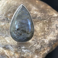 Native American Navajo Labradorite Stone Ring | Sterling Silver | Sz 8.5 | 11452