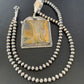Navajo Bumblebee Jasper Pendant Necklace | Sterling Silver | Authentic Native American Handmade | 10462