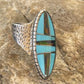 Navajo Multi-Color Opal & Turquoise Inlay Ring | Sterling Silver | Sz 7 | Authentic Native American Handmade | 1579