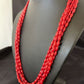 Navajo Red Coral 5-Strand Necklace | Sterling Silver Barrel Beads | 22" | Authentic Native American Handmade | 10438