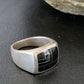 Native American Men's Navajo Black Onyx Inlay Ring | Sterling Silver | Sz 9 | 10738