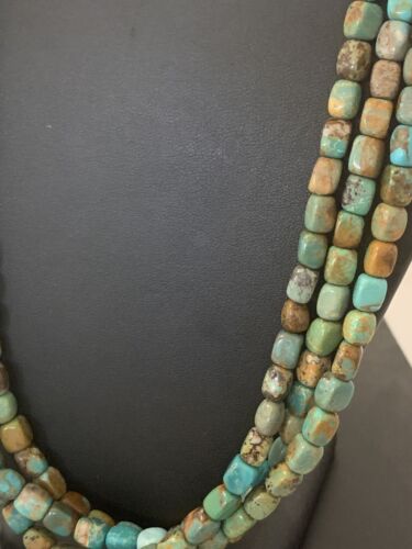 Navajo Green Turquoise Necklace | Sterling Silver | Authentic Native American Handmade | 00610