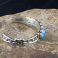Navajo Blue Kingman Turquoise Cuff Bracelet | Sterling Silver | Authentic Native American Handmade | 10187