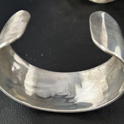 Handmade Sterling Silver Navajo Stamped Cuff Bracelet | Authentic Native American Jewelry | 14590