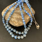 Native American Denim Lapis Bead Necklace | Sterling Silver | 21" | 2028