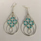 Native American Blue Turquoise Heishi Dangle Earrings | Sterling Silver | 2" | 8878