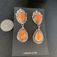 Navajo Orange Spiny Oyster Dangle Earrings | Sterling Silver | Authentic Native American Handmade | 13817