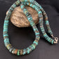 Native American Blue Turquoise Heishi Necklace | 12mm | 21" | Sterling Silver | 13472