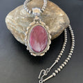 Navajo Pearls Purple Spiny Oyster Pendant Necklace | Sterling Silver | Authentic Native American Handmade | 10701