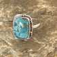 Navajo Blue Mojave Turquoise Ring | Sterling Silver | Sz 6.5 | Authentic Native American Handmade | 11449