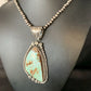 Blue Royston Turquoise Pendant Necklace | Sterling Silver | 3.5" | Authentic Native American Handmade | 13939