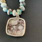Men's Navajo Wild Horse Turquoise Pendant Necklace | Sterling Silver | Authentic Native American Handmade | 10265
